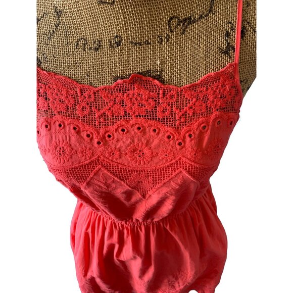 π 2/$30 π Salmon Orange Dress with Lace Bodice from Kimchi Blu sz Medium - Picture 3 of 8